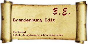 Brandenburg Edit névjegykártya